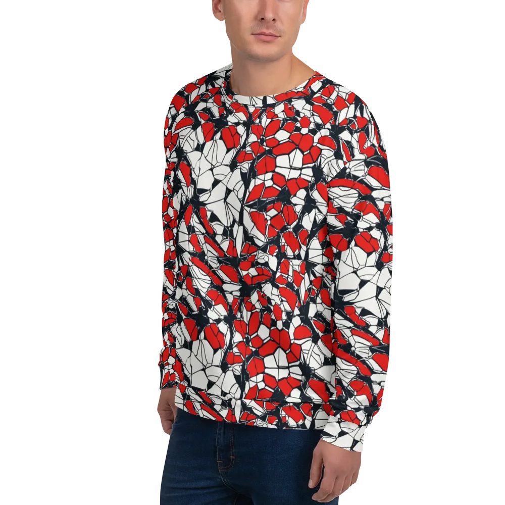 Crimson Fracture on Sweatshirt — Left Front