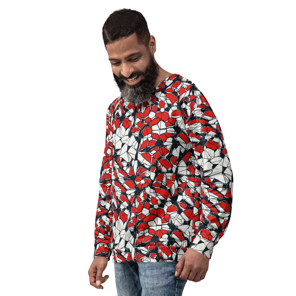 Crimson Fracture on Sweatshirt — Left Front