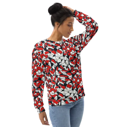 Crimson Fracture on a Sweatshirt