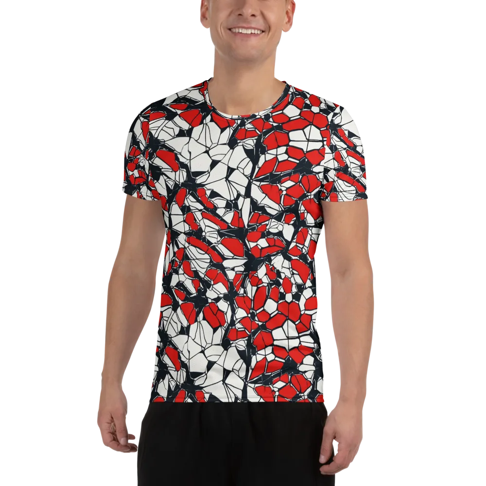 Crimson Fracture on Men's Athletic T-Shirt — Front