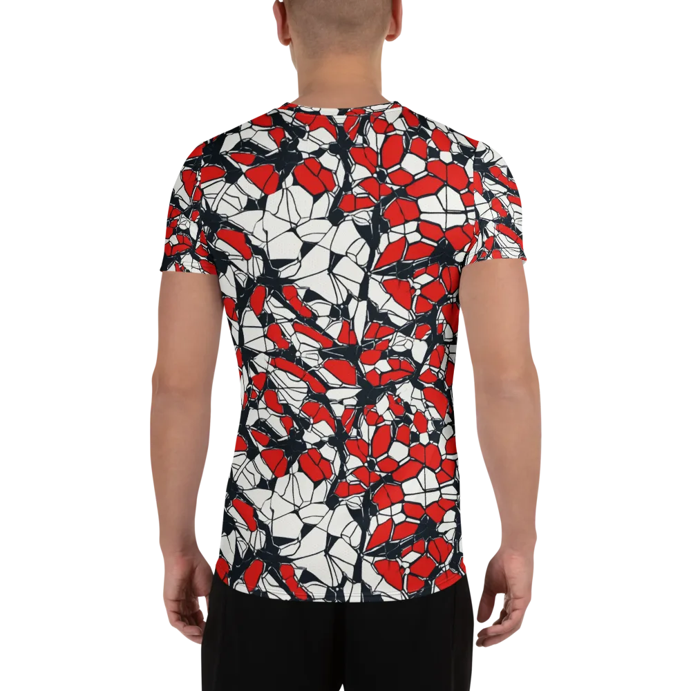 Crimson Fracture on Men's Athletic T-Shirt — Back