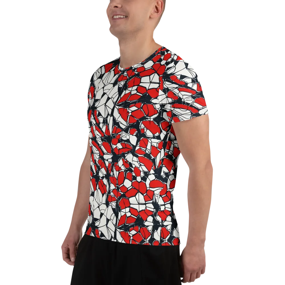 Crimson Fracture on Men's Athletic T-Shirt — Left