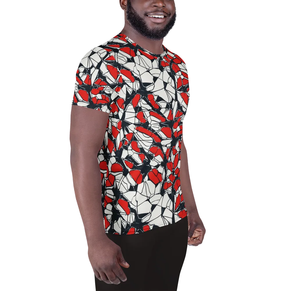Crimson Fracture on Men's Athletic T-Shirt — Right