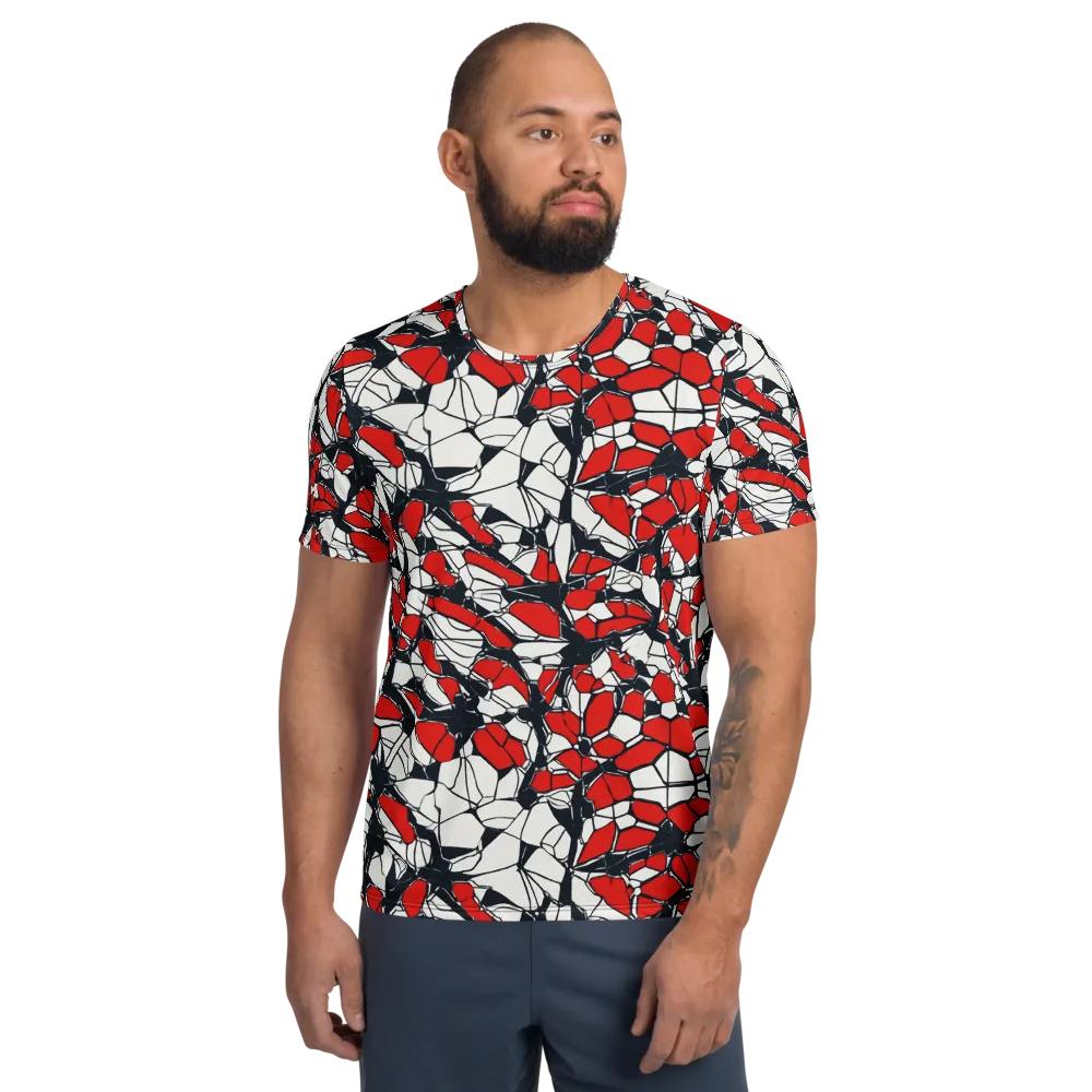 Crimson Fracture on Men's Athletic T-Shirt — Front