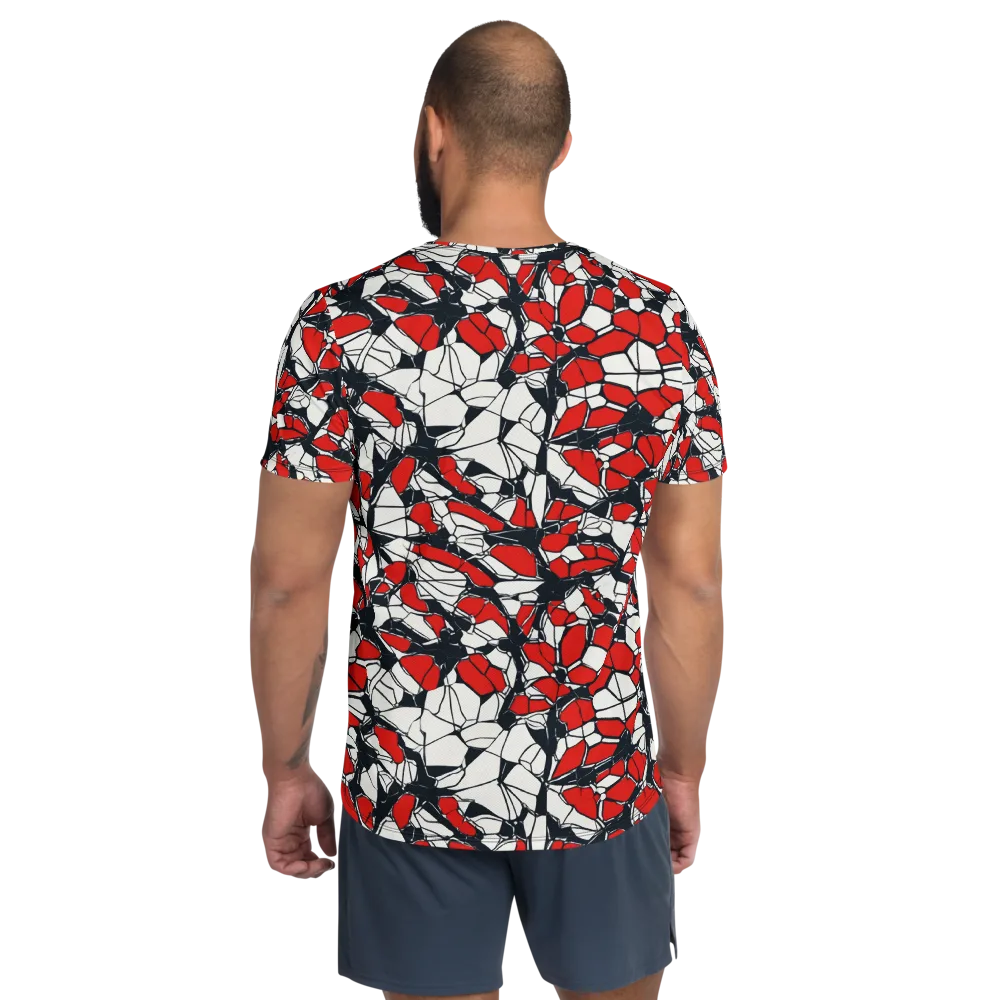Crimson Fracture on Men's Athletic T-Shirt — Back