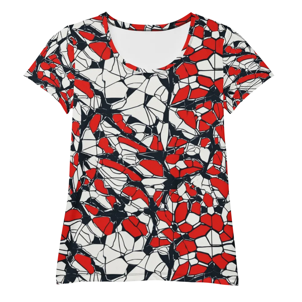 Crimson Fracture on Women's Athletic T-Shirt — Front