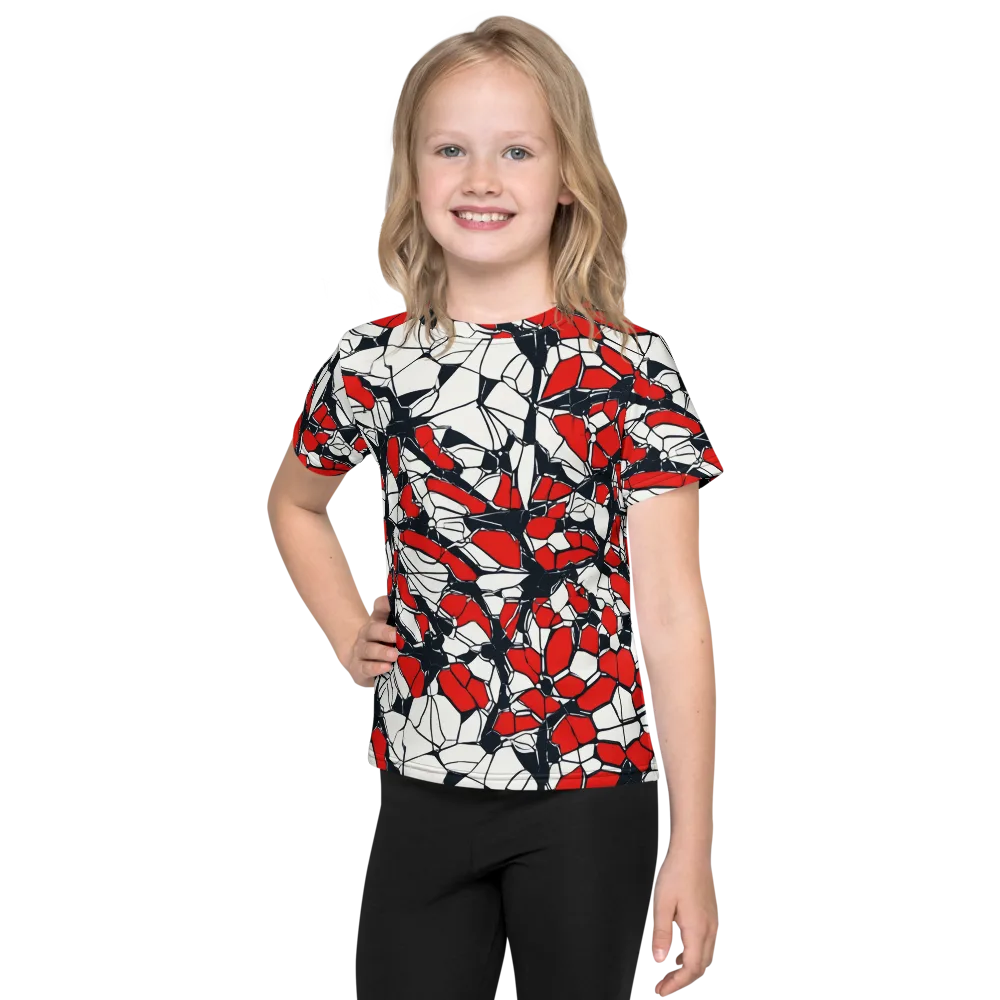 Crimson Fracture on Kids Crew Neck T-Shirt — Front