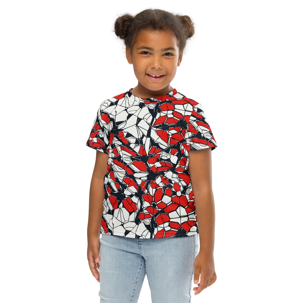 Crimson Fracture on Kids Crew Neck T-Shirt — Front