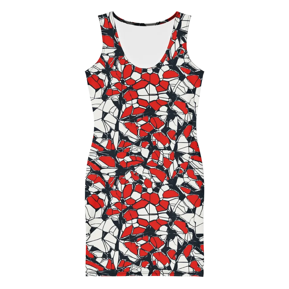 Crimson Fracture on Bodycon Dress — Front