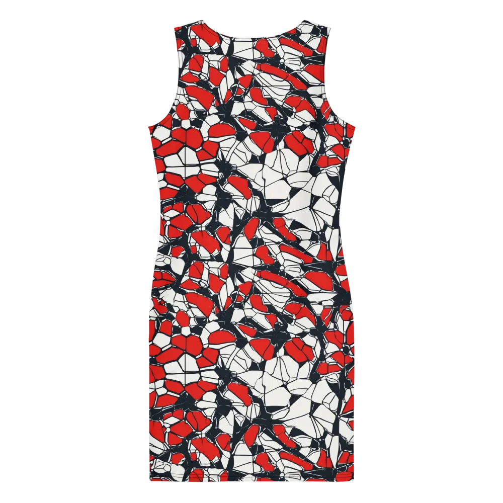 Crimson Fracture on Bodycon Dress — Back