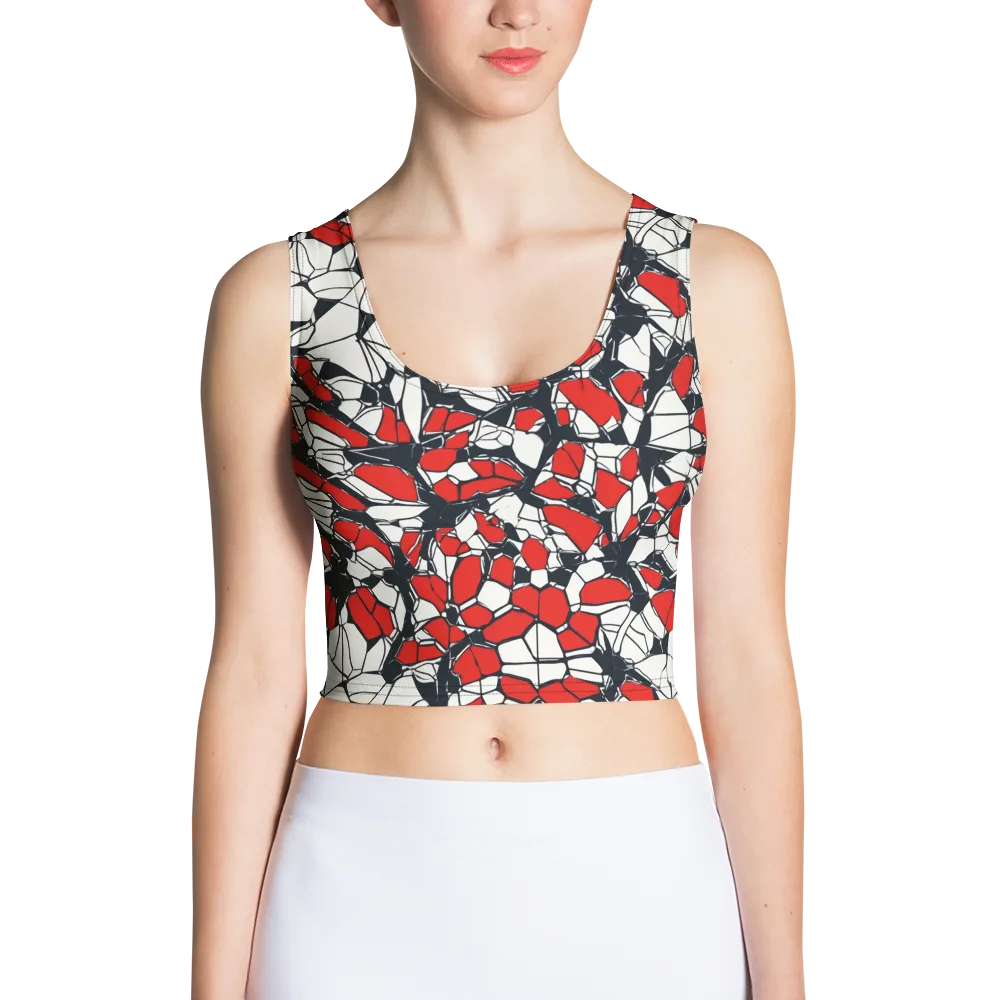 Crimson Fracture on Crop Top — Front