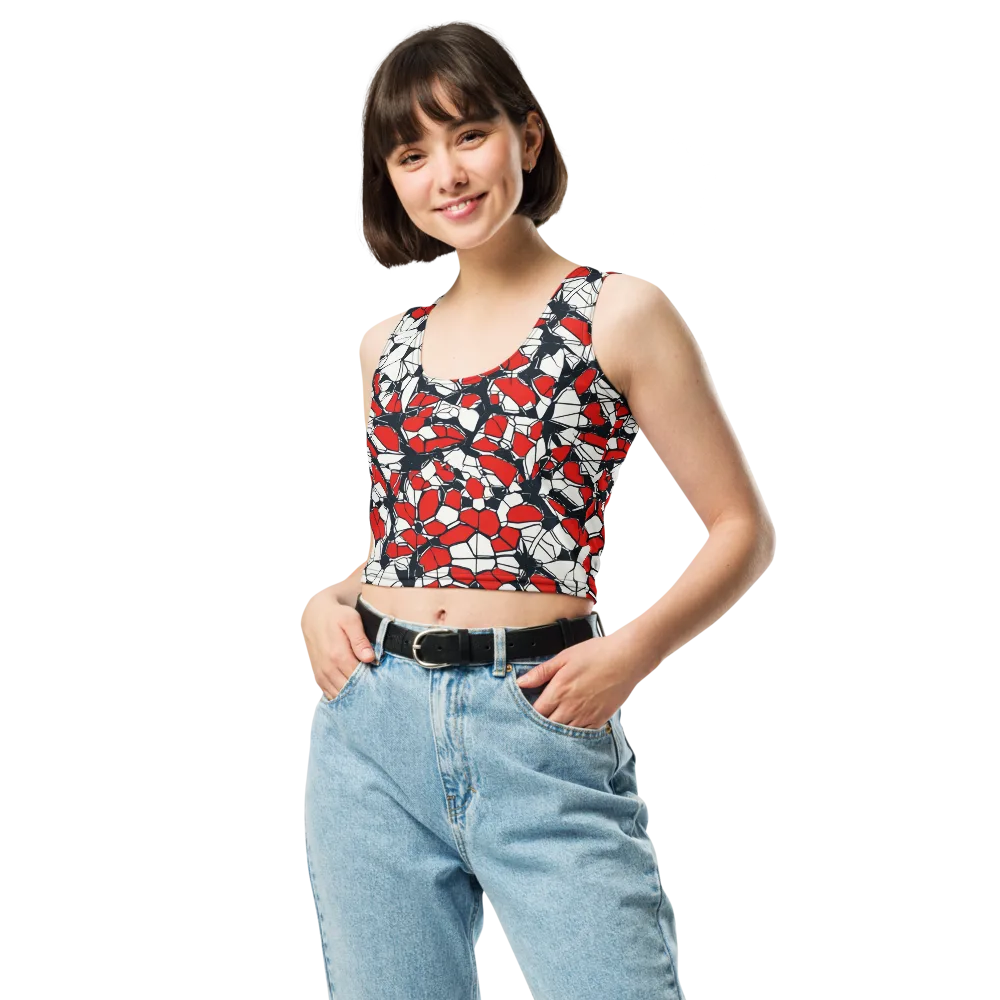 Crimson Fracture on Crop Top — Front