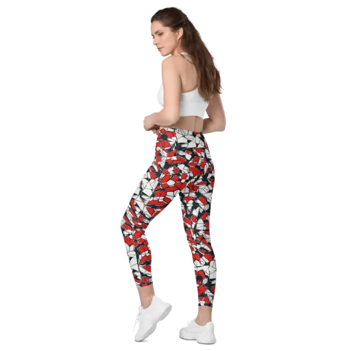 Crimson Fracture on a Leggings with Pockets