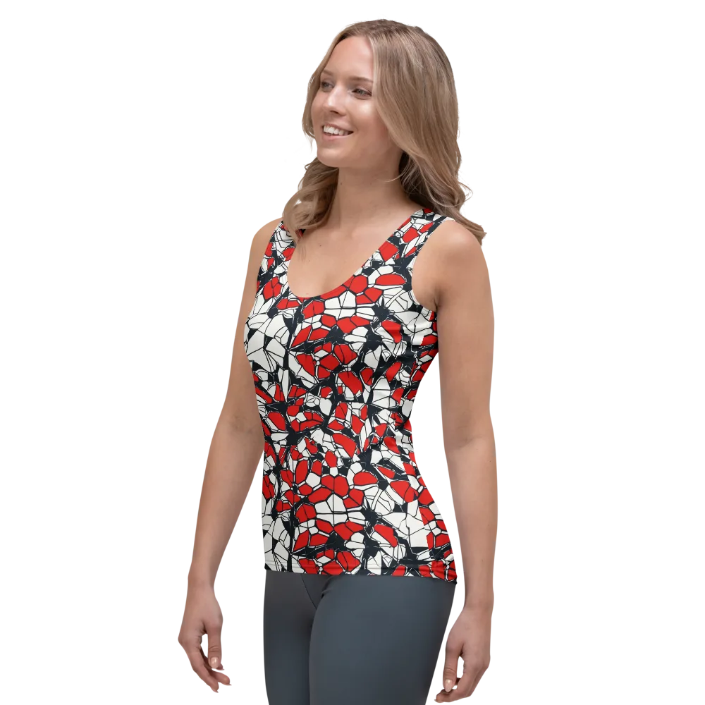 Crimson Fracture on Women's Tank Top — Left Front