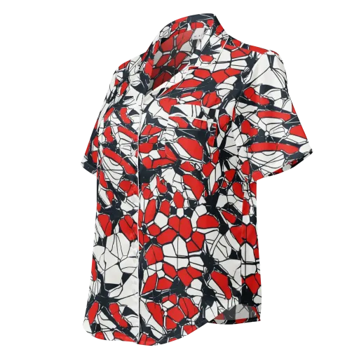 Crimson Fracture on a Women's Short Sleeve Pajama Top