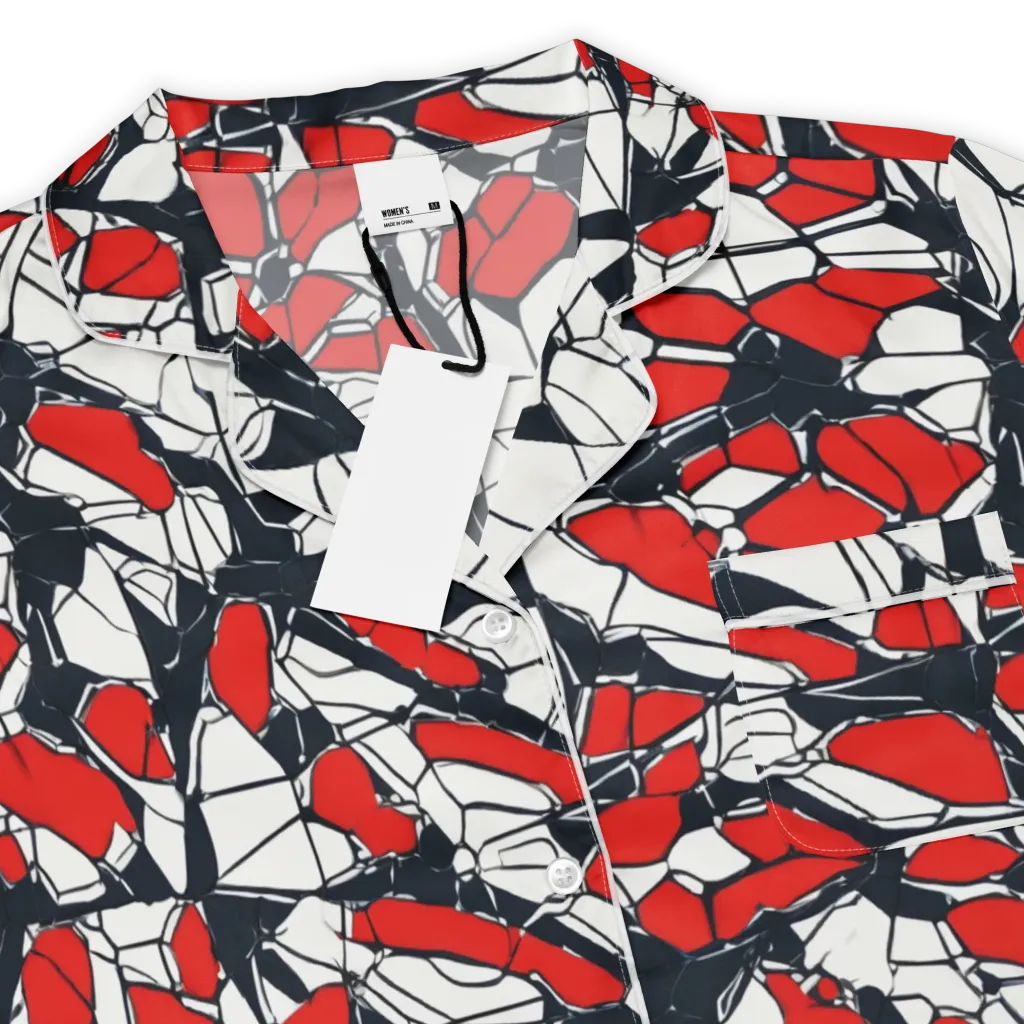 Crimson Fracture on Women's Short Sleeve Pajama Top — Product details