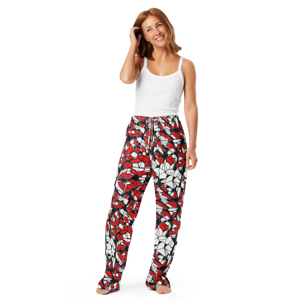 Crimson Fracture on Women's Pajama Pants — Front