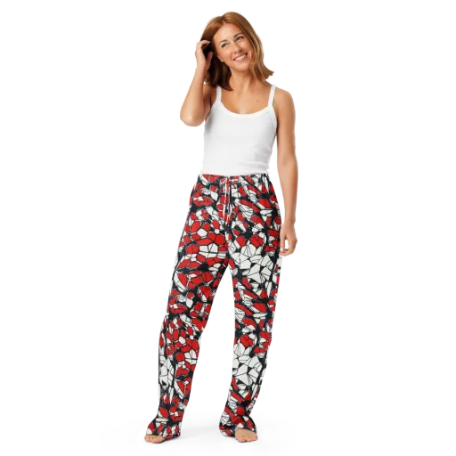 Crimson Fracture on a Women's Pajama Pants
