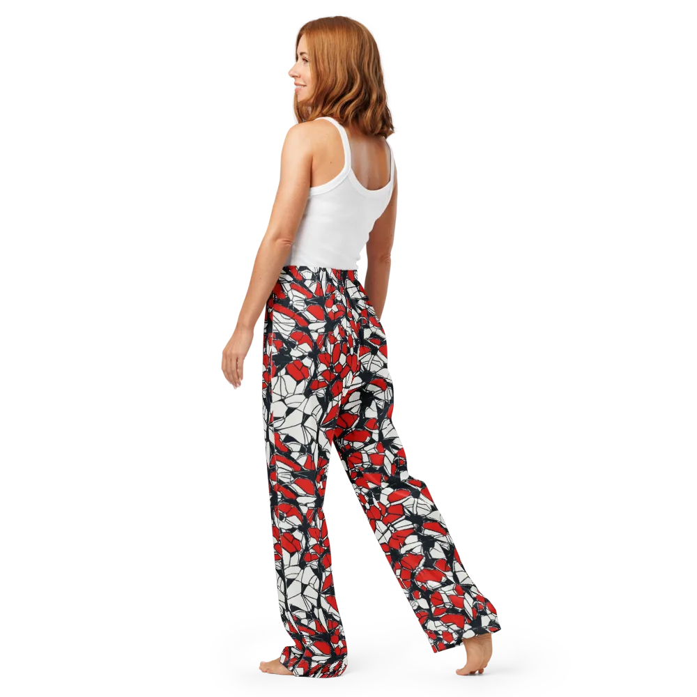 Crimson Fracture on Women's Pajama Pants — Back