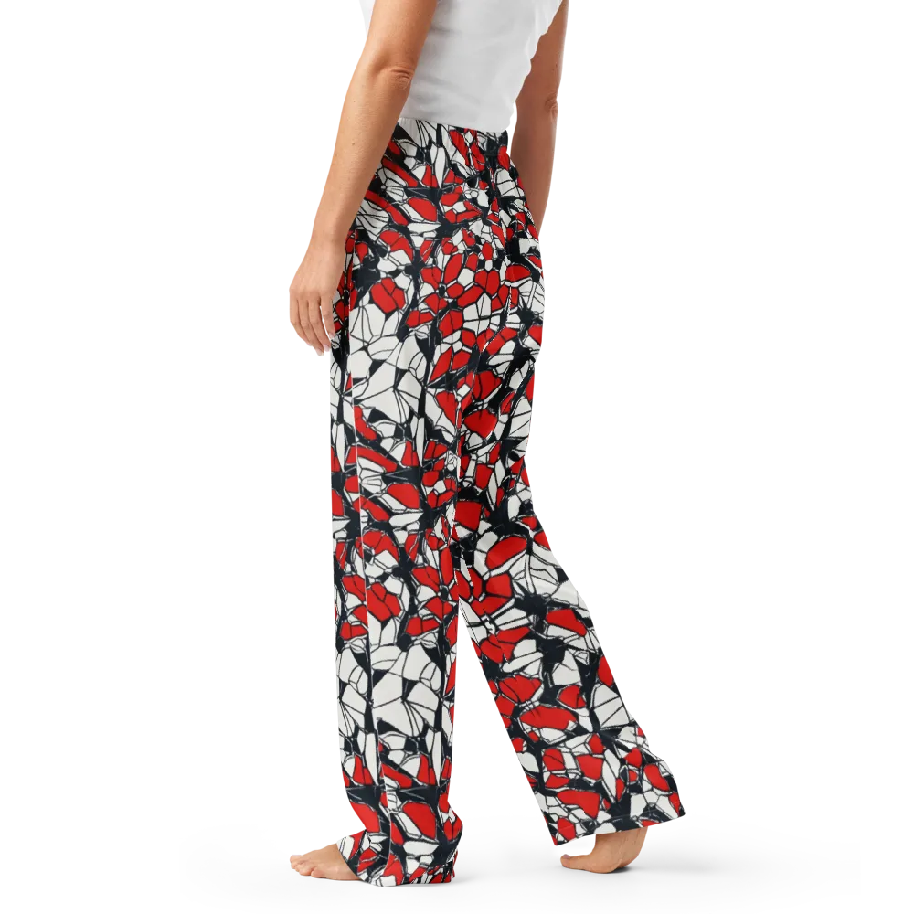 Crimson Fracture on Women's Pajama Pants — Left