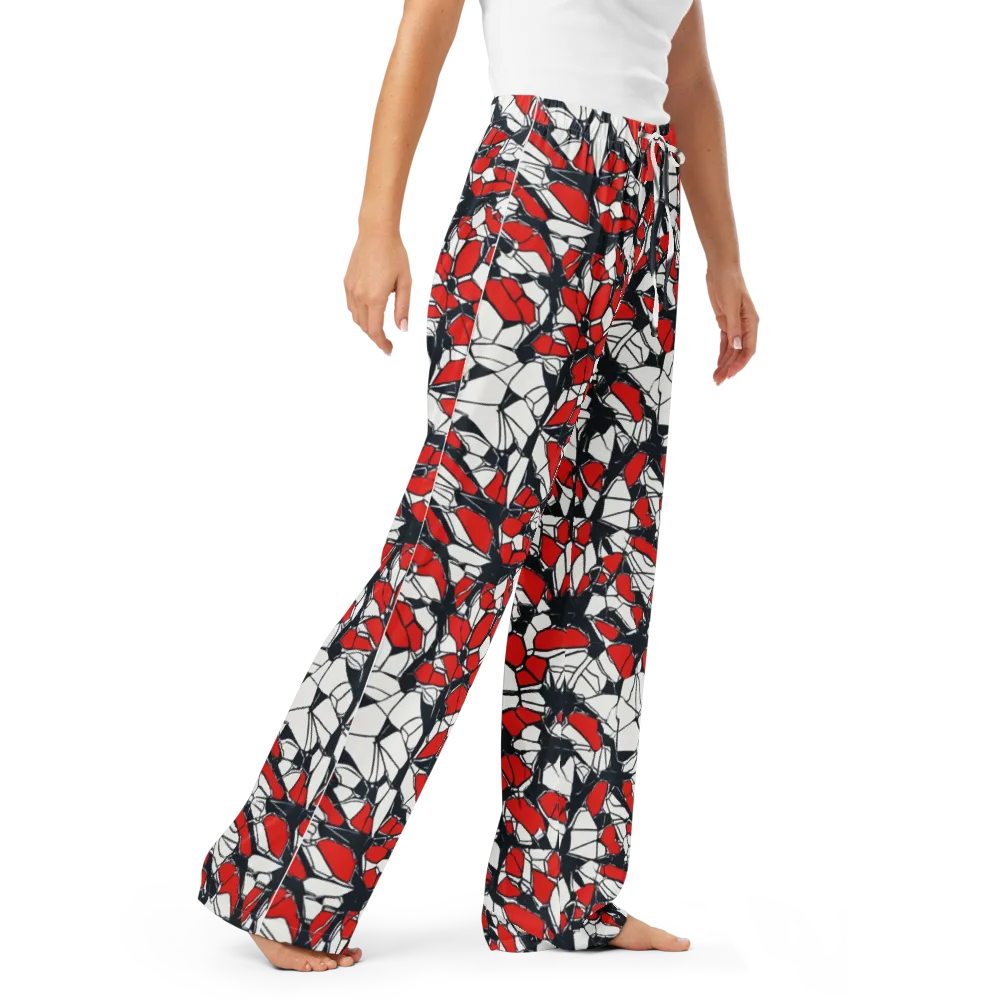 Crimson Fracture on Women's Pajama Pants — Right Front