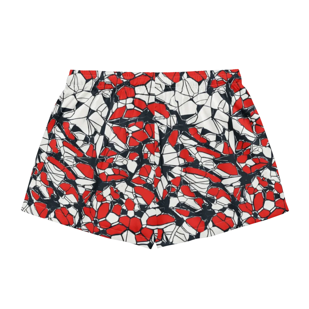 Crimson Fracture on Women's Pajama Shorts — Back