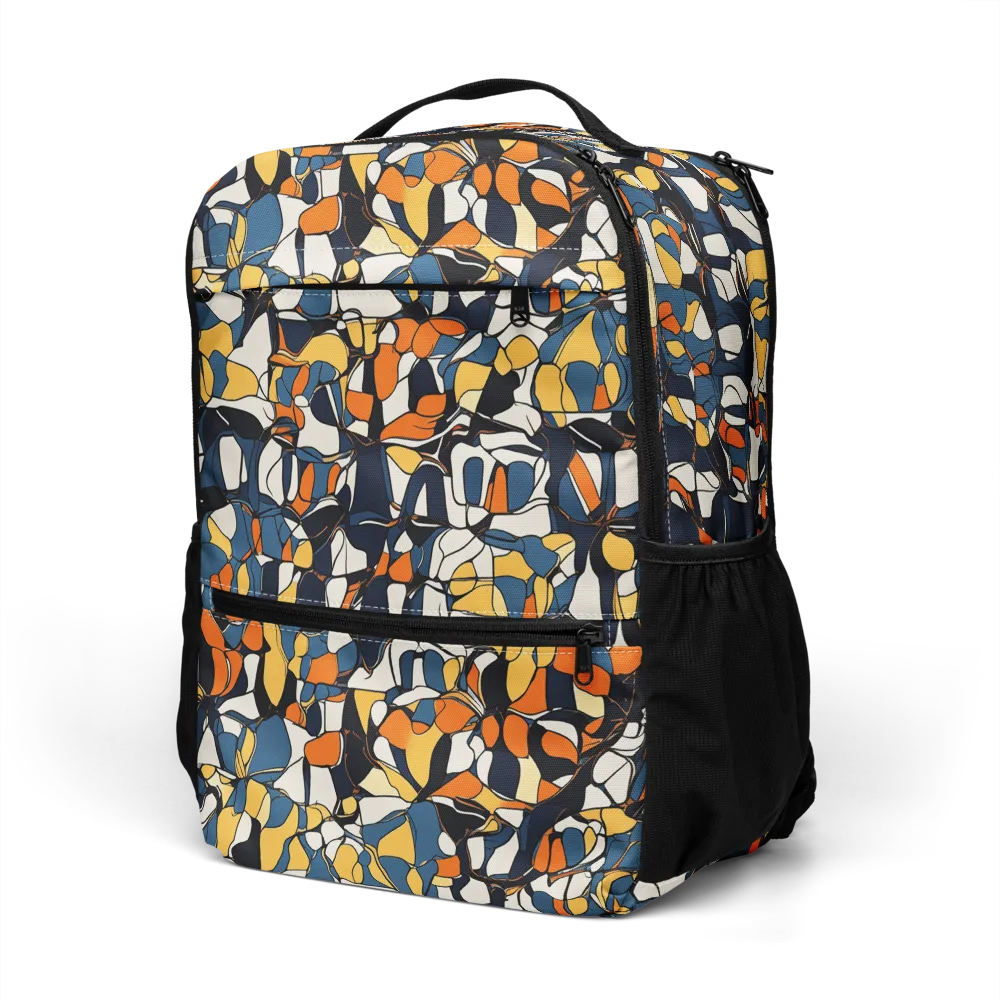 Cobalt Citrus Mosaic on Utility Backpack — Left Front