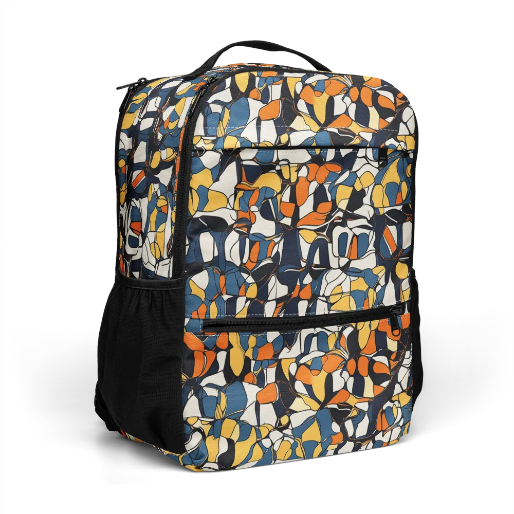 Cobalt Citrus Mosaic on Utility Backpack — Right Front