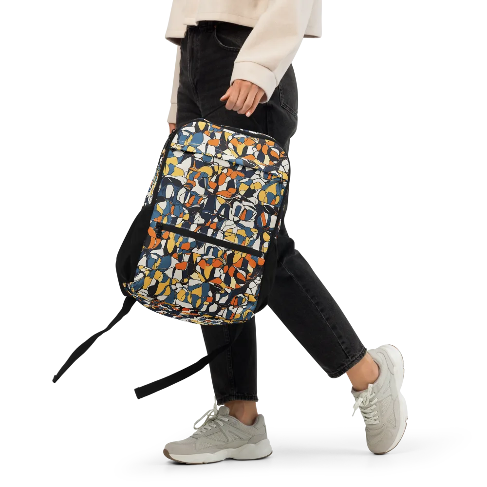 Cobalt Citrus Mosaic on Utility Backpack — Front