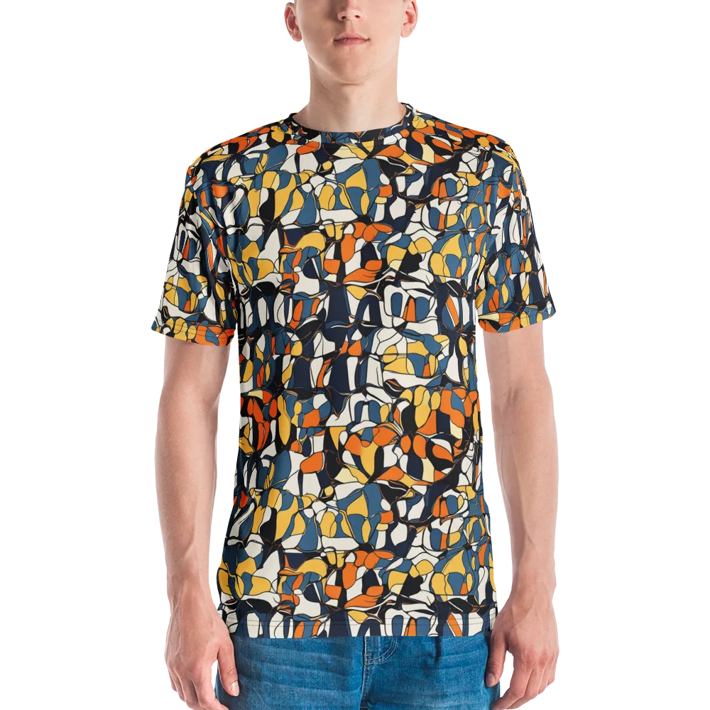 Cobalt Citrus Mosaic on Men's Crew Neck T-Shirt — Front