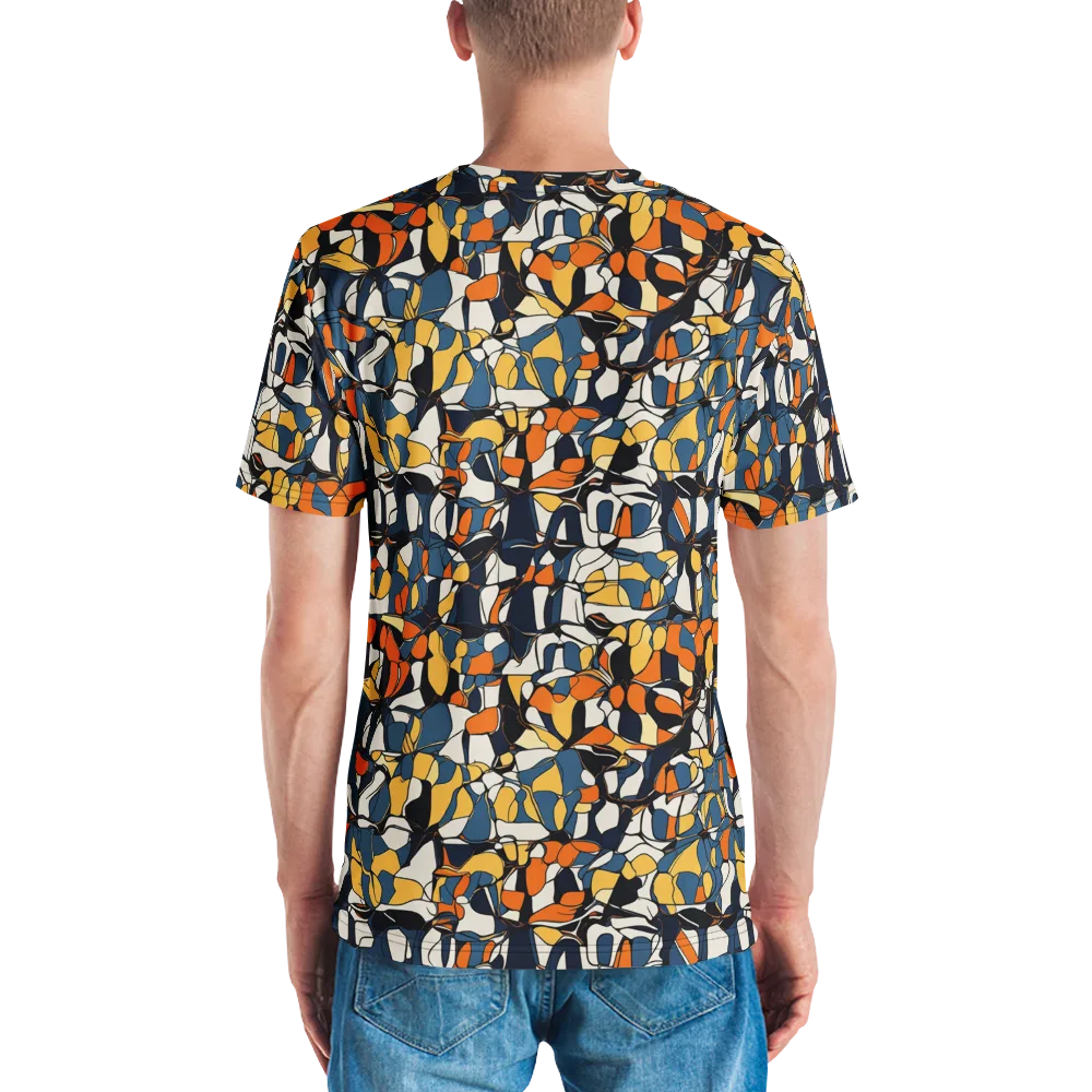 Cobalt Citrus Mosaic on Men's Crew Neck T-Shirt — Back