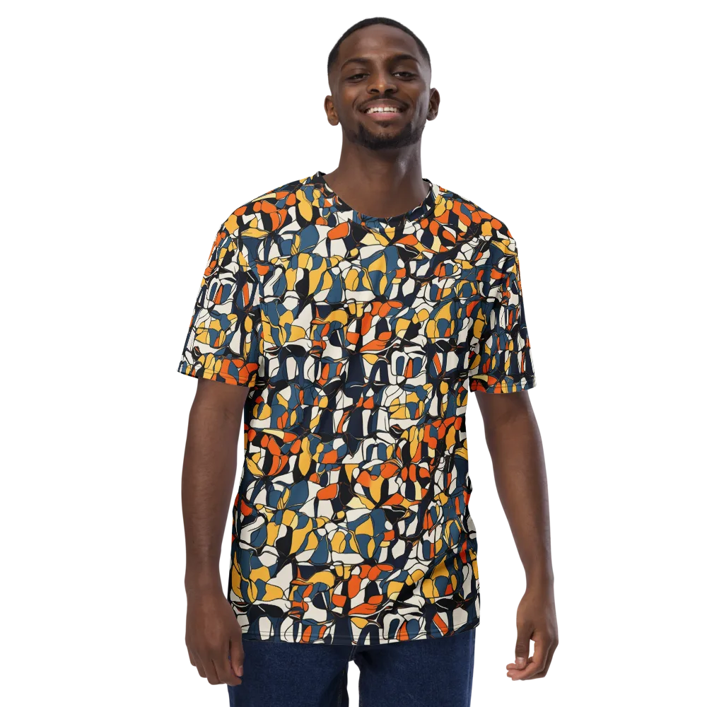 Cobalt Citrus Mosaic on Men's Crew Neck T-Shirt — Front