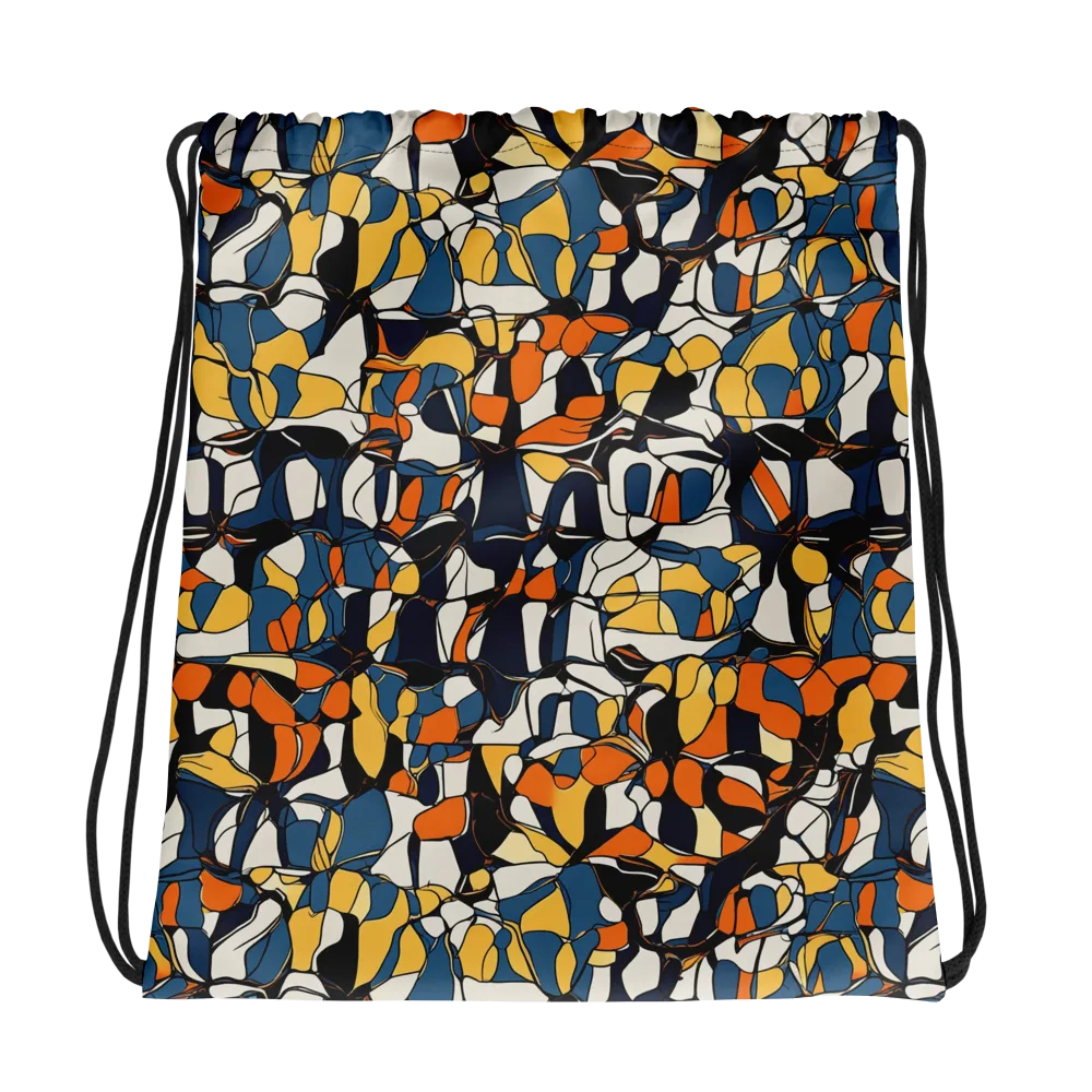Cobalt Citrus Mosaic on Drawstring Bag — Photo