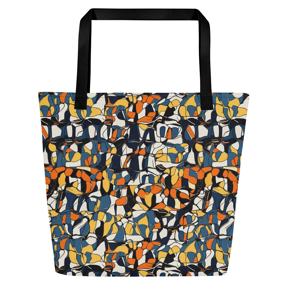 Cobalt Citrus Mosaic on Large Tote Bag W/ Pocket — Front