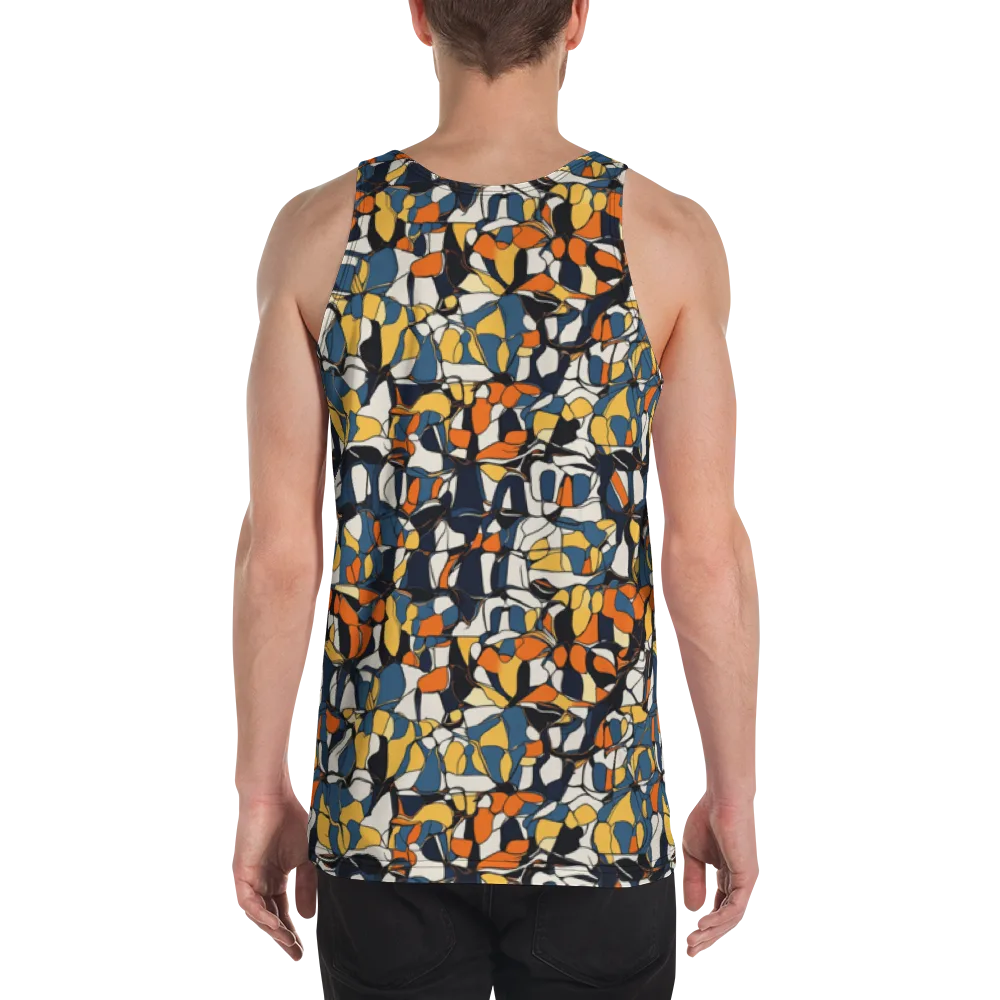 Cobalt Citrus Mosaic on Men's Tank Top — Back