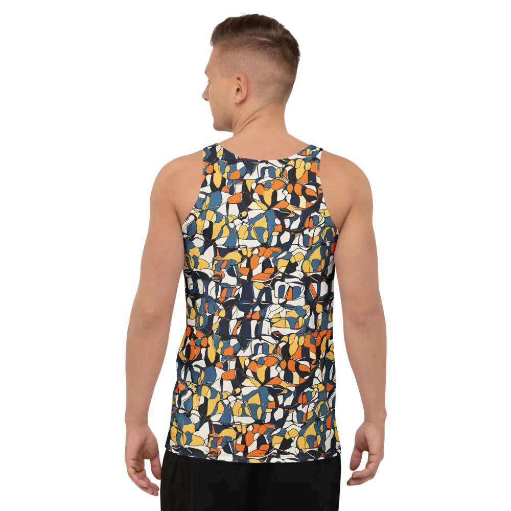 Cobalt Citrus Mosaic on Men's Tank Top — Back