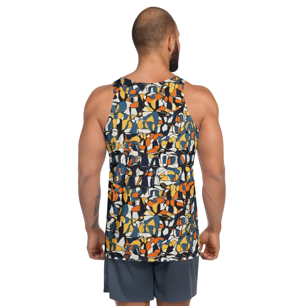 Cobalt Citrus Mosaic on Men's Tank Top — Back