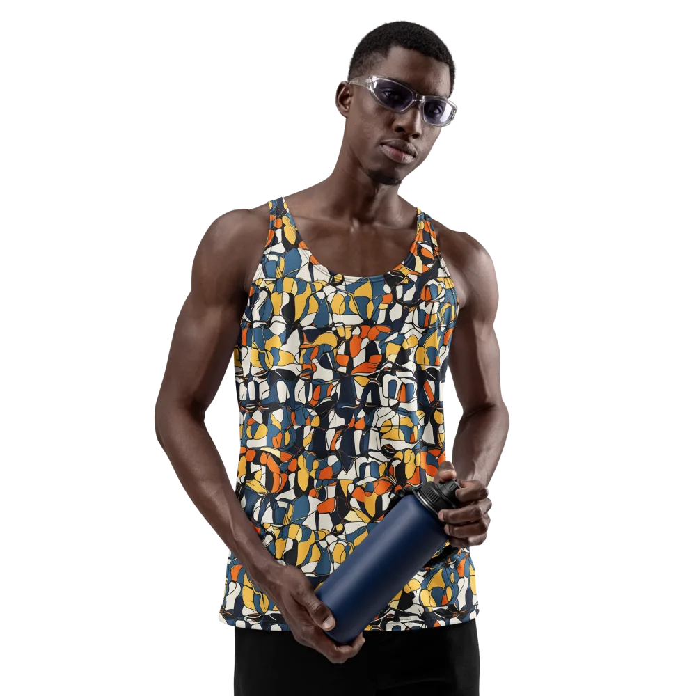 Cobalt Citrus Mosaic on Men's Tank Top — Front