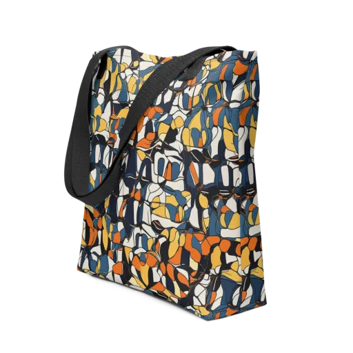 Cobalt Citrus Mosaic on a Tote Bag