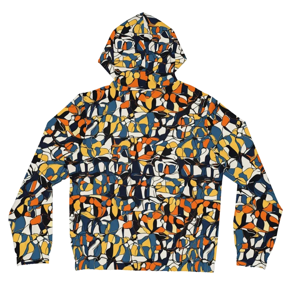 Cobalt Citrus Mosaic on Women's Full-Zip Hoodie — Back