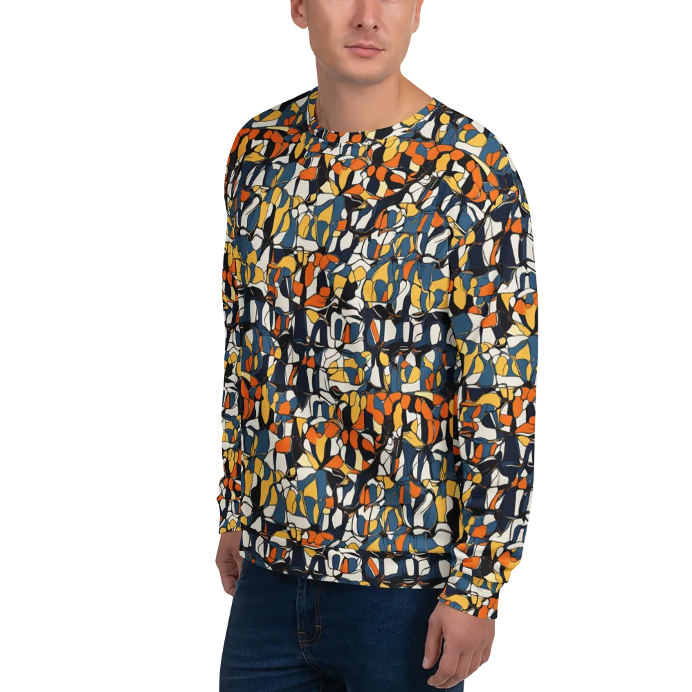 Cobalt Citrus Mosaic on Sweatshirt — Left Front