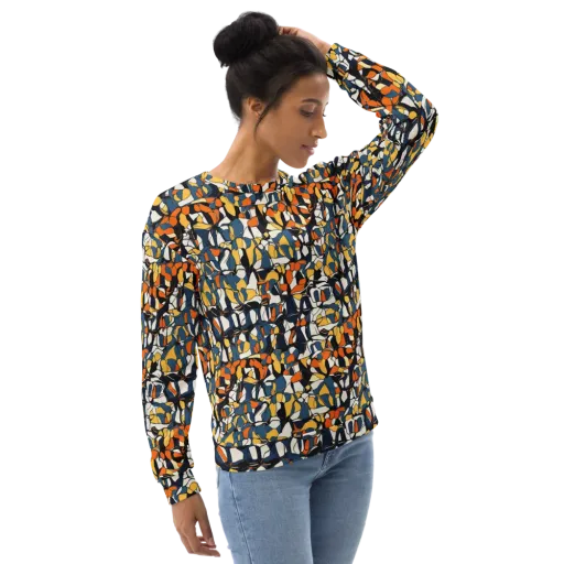 Cobalt Citrus Mosaic on a Sweatshirt