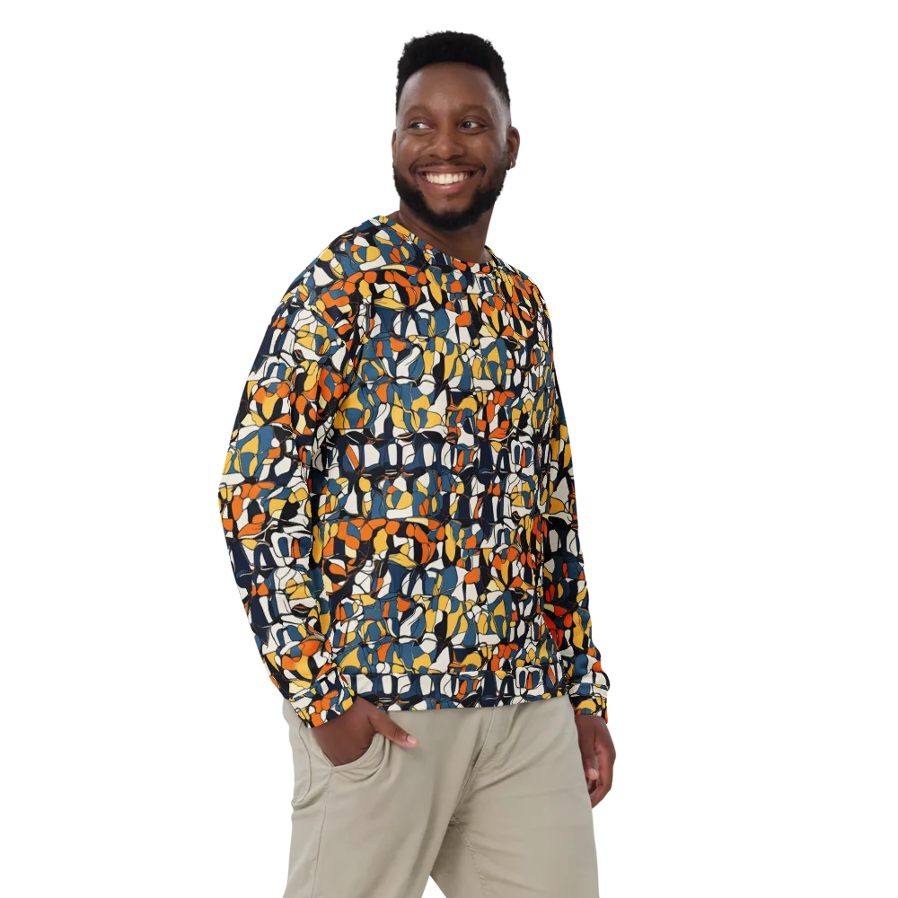 Cobalt Citrus Mosaic on Sweatshirt — Front