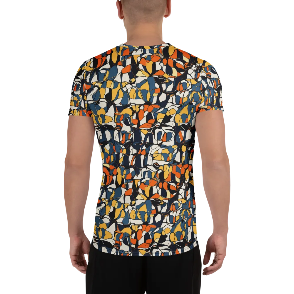 Cobalt Citrus Mosaic on Men's Athletic T-Shirt — Back