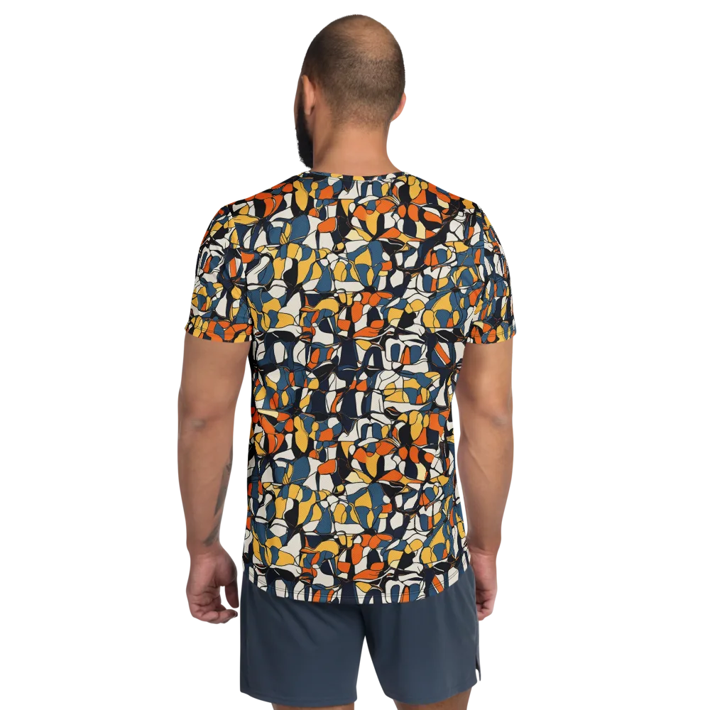 Cobalt Citrus Mosaic on Men's Athletic T-Shirt — Back