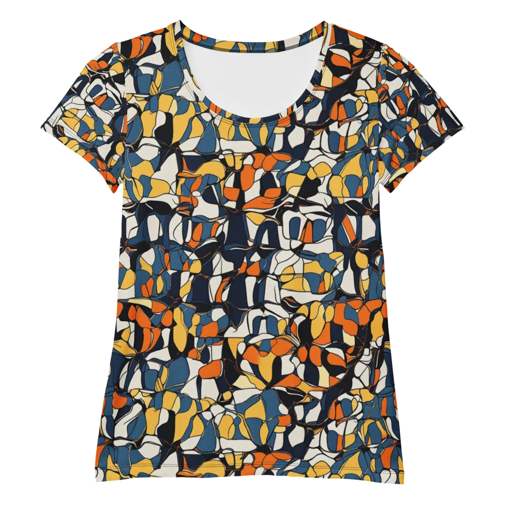Cobalt Citrus Mosaic on Women's Athletic T-Shirt — Front