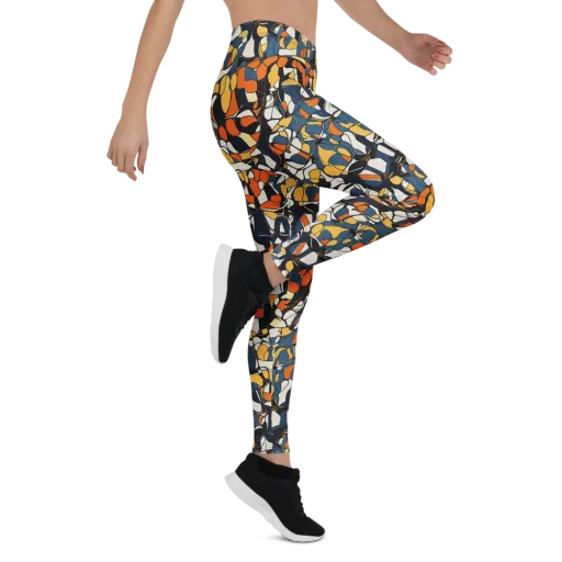 Cobalt Citrus Mosaic on a Leggings