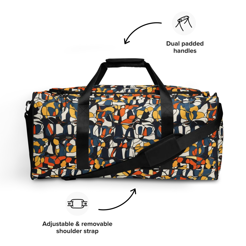 Cobalt Citrus Mosaic on Duffle Bag — Front