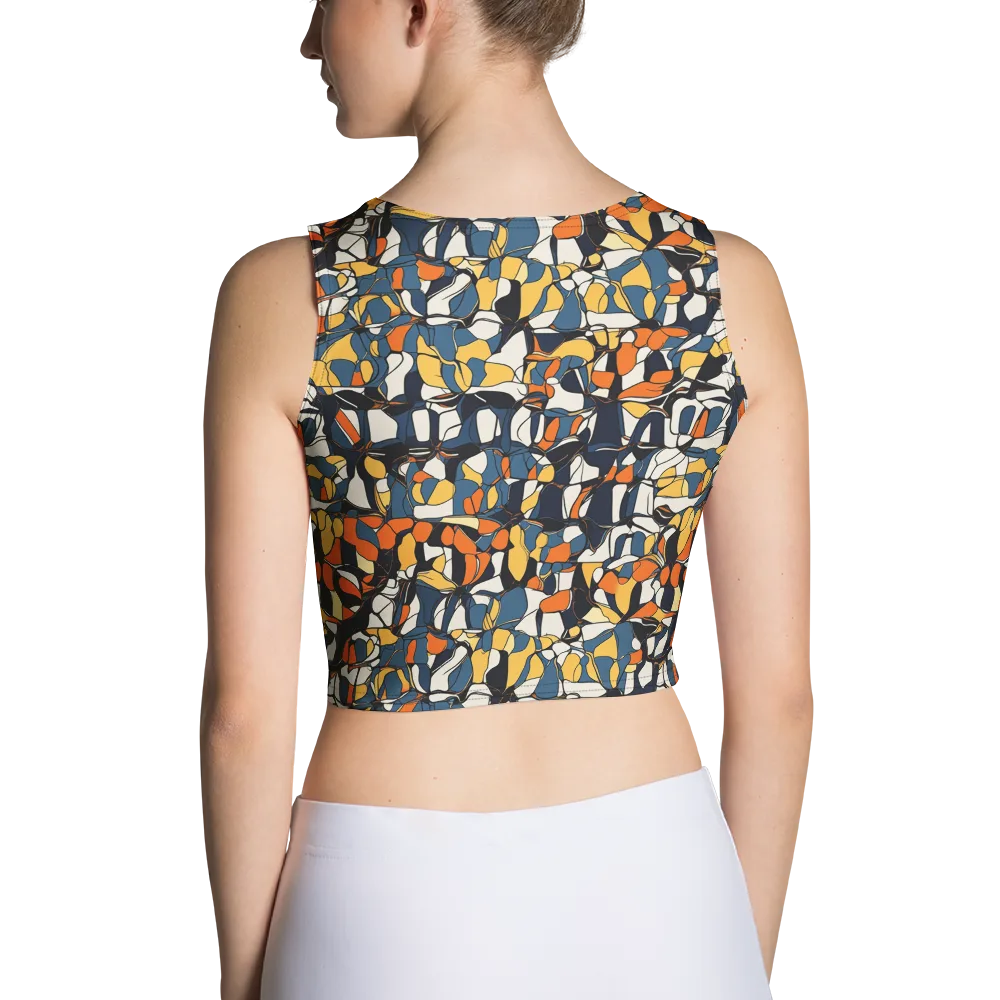 Cobalt Citrus Mosaic on Crop Top — Back