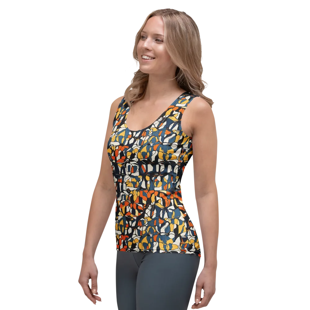 Cobalt Citrus Mosaic on Women's Tank Top — Left Front